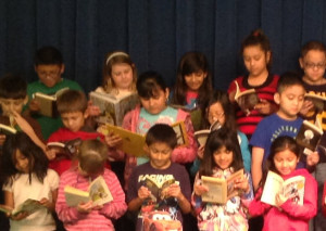 School children with books to keep!